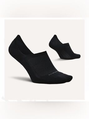 **NEW** Feetures Elite Invisible Light Cushion Black Socks L (M 9-12) *NWT*
